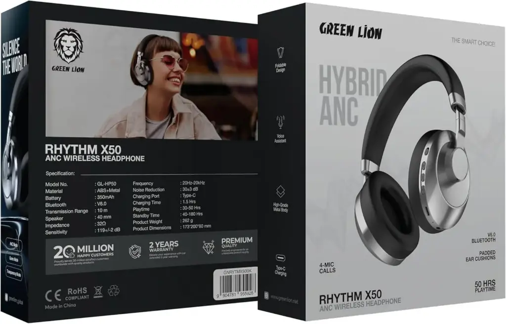 GREEN LION RHYTHM X50 ANC WIRELESS HEADPHONE