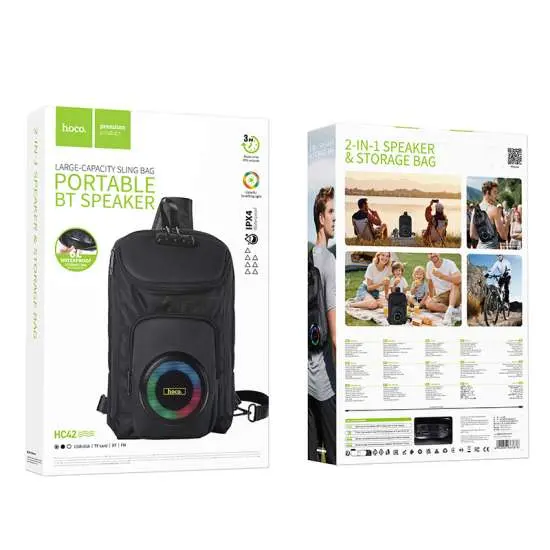 HOCO LARGE CAPACITY SLING BAG +PORTABLE SPEAKER