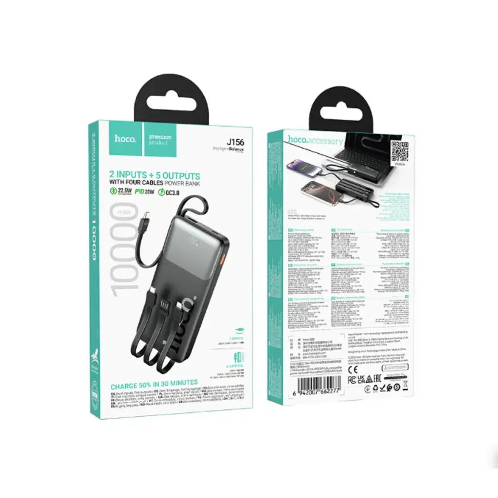 HOCO J156 10000MAH 5 OUTPUTS POWER BANK