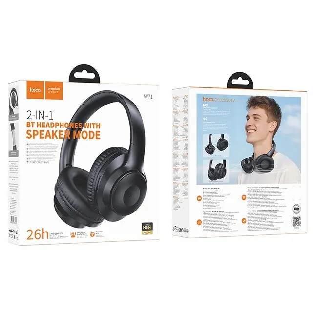 HOCO 2 IN 1 BT HEADPHONES WITH SPEAKER MODE W71