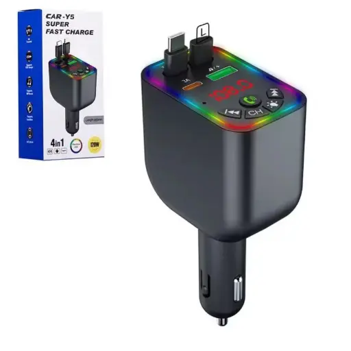 CAR CHARGER 120W + BLUETOOTH AND RGB