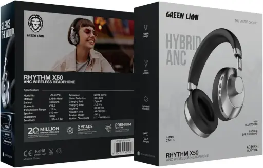 GREEN LION RHYTHM X50 ANC WIRELESS HEADPHONE