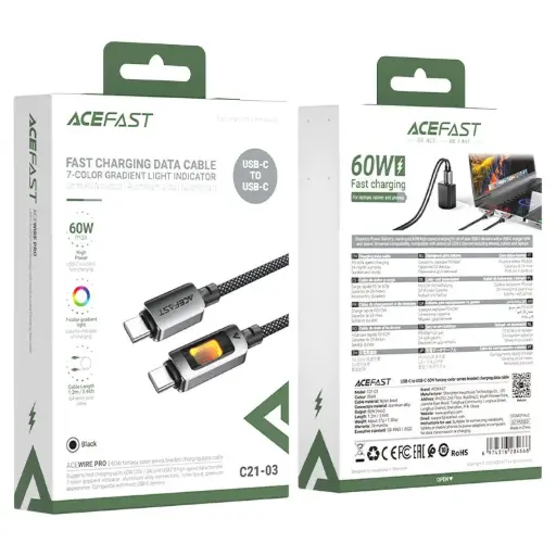 ACEFAST 60W FAST CHARGING CABLE C TO C ACEWIRE PRO