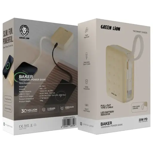 GREEN LION BAKER 10000MAH POWER BANK 20W PD